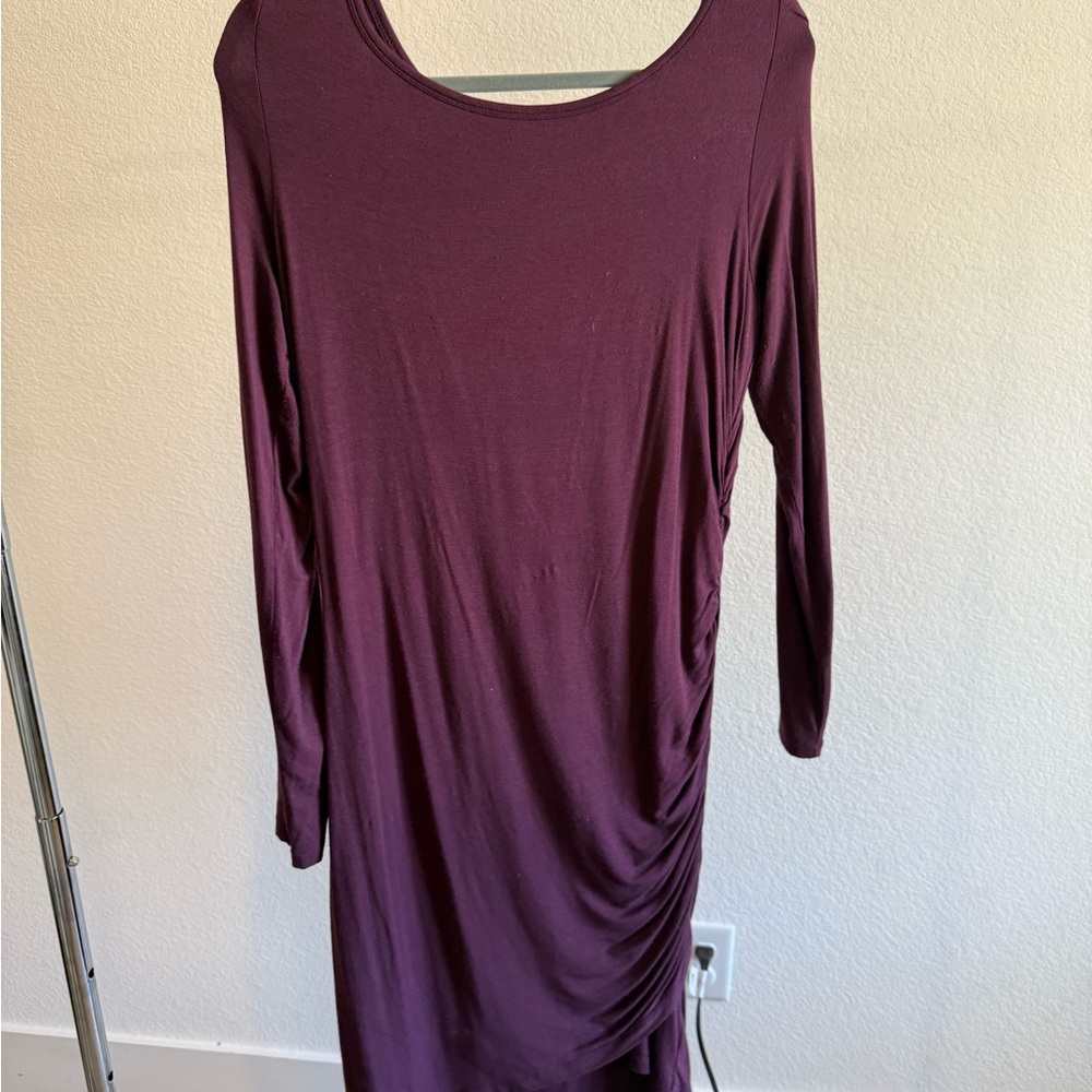 Elegant maroon Long Sleeve Dress